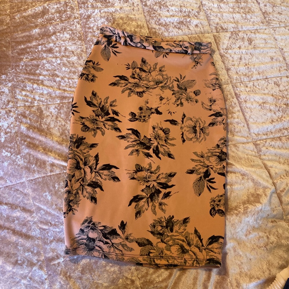 Pink floral skirt